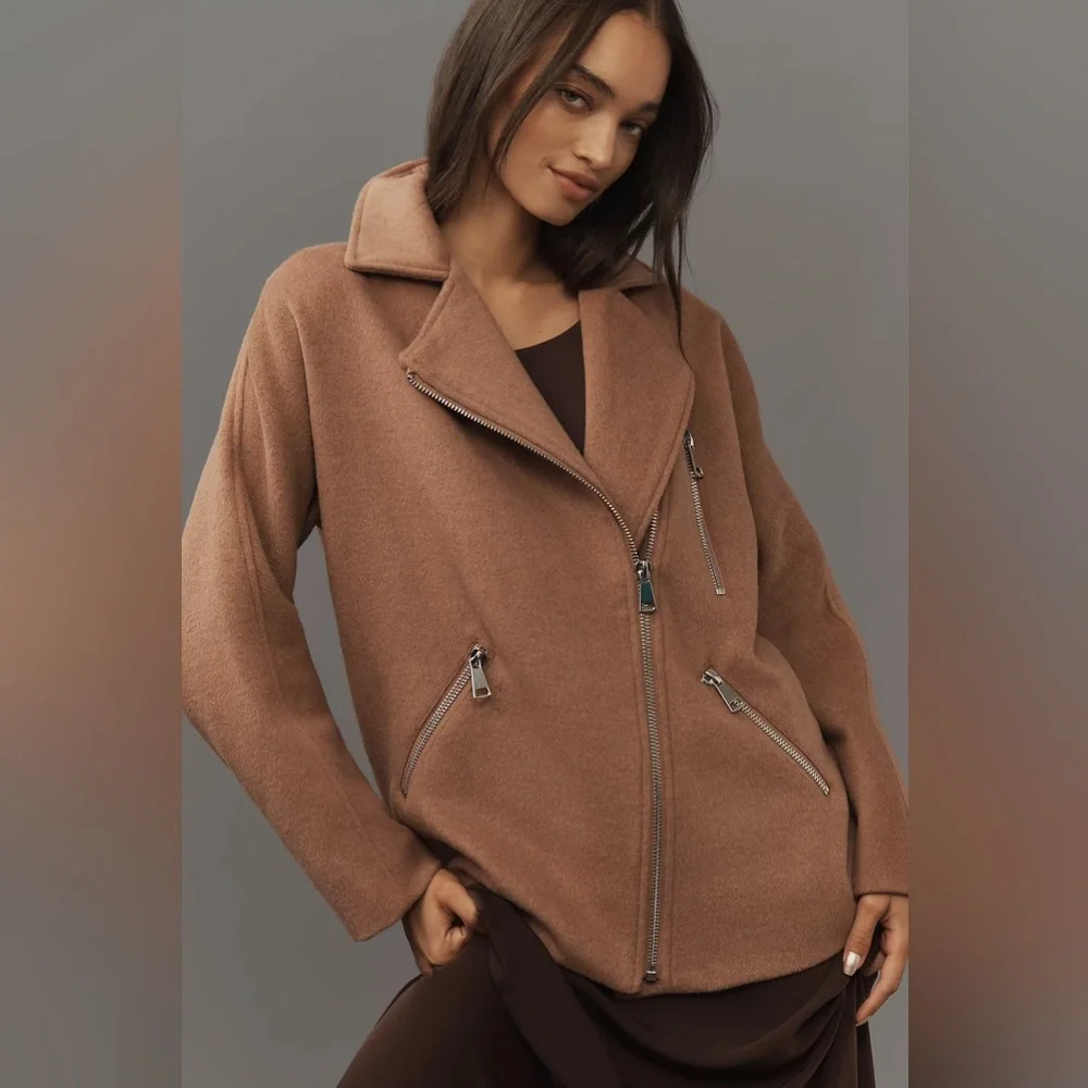 Anthropologie Maeve Longline Moto Wool-Blend Jacket XL - Picture 6 of 9